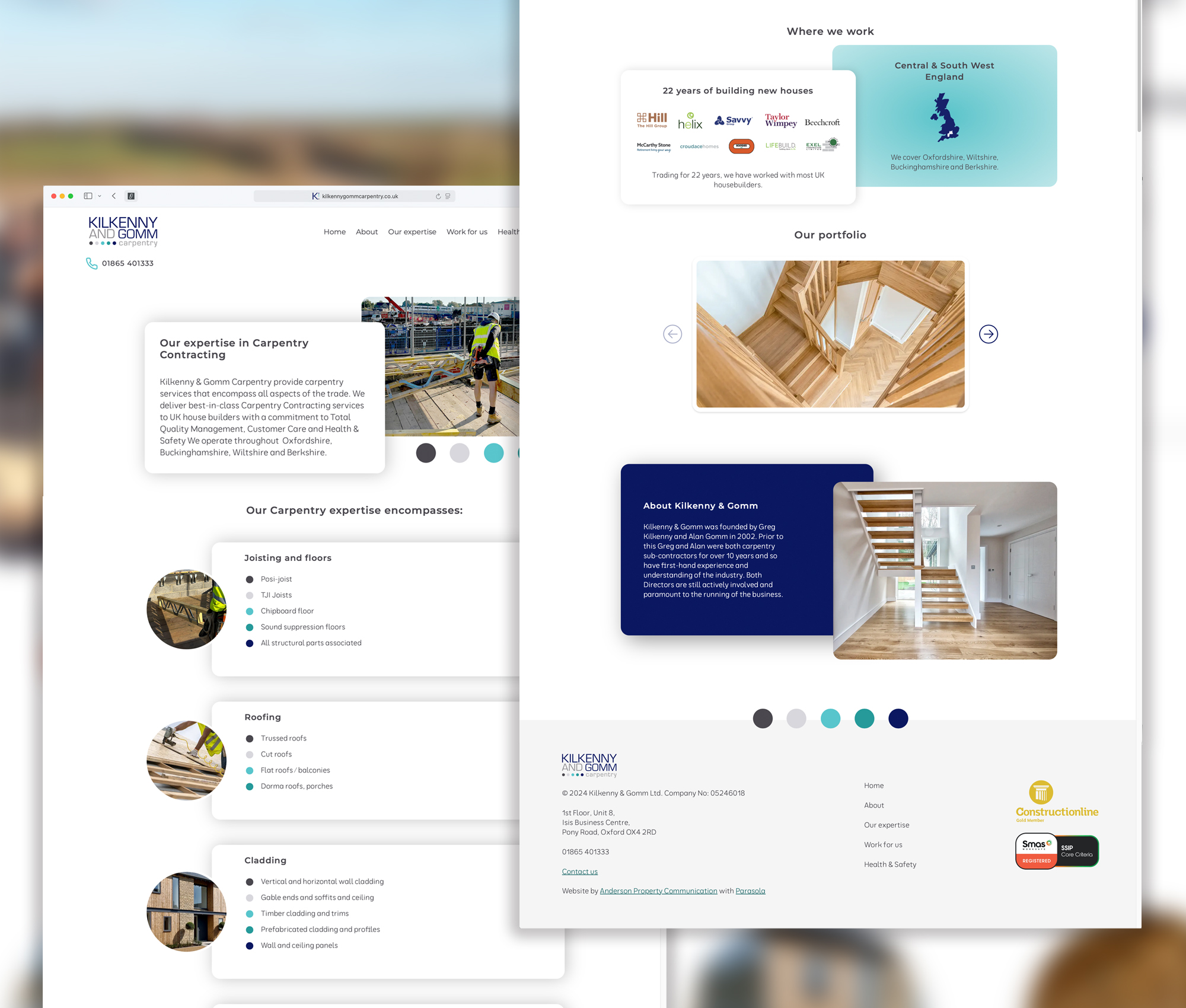 Kilkenny & Gomm Carpentry website